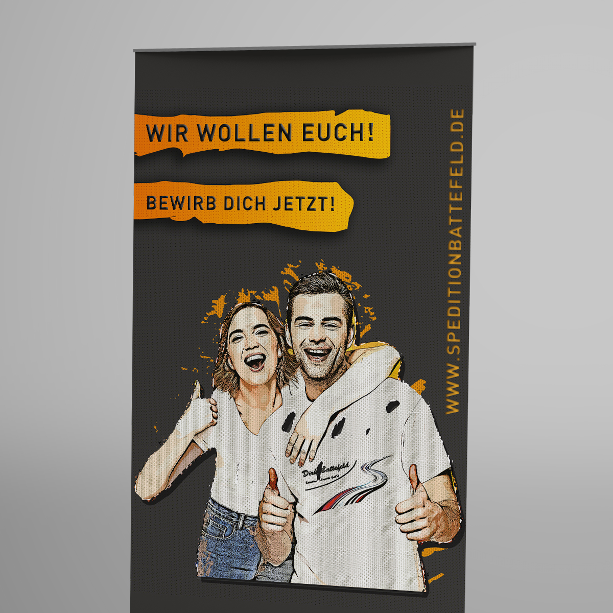Plakatentwicklung im modernen Design. Roll-up-Entwicklung für Jugendliche