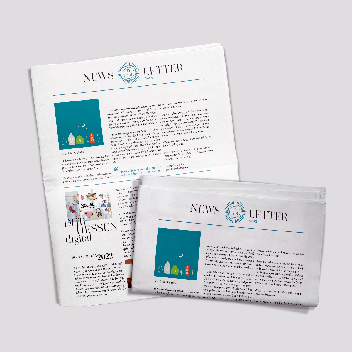 Texte, Grafiken und Farben bilden eine Einheit bei diesem Flyer Kreative Flyer-Entwicklung