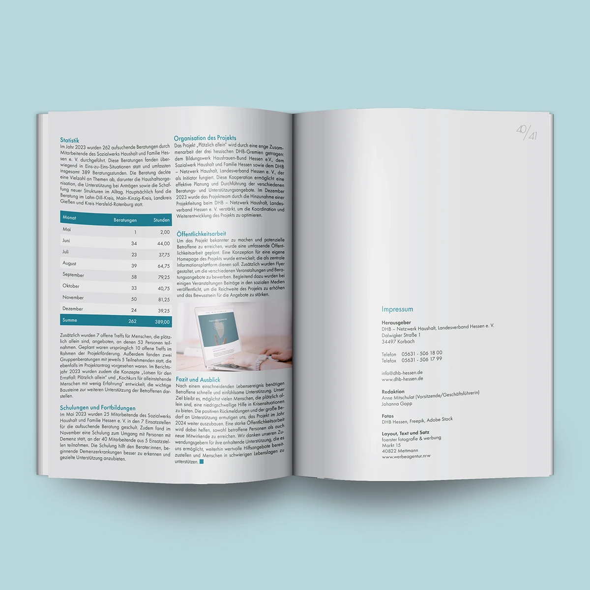 Layout-Entwicklung für hochwertige Geschäftsberichte