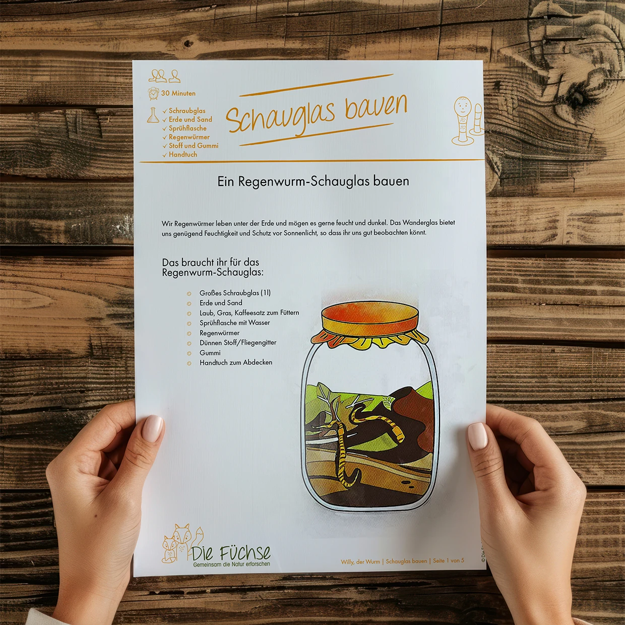 Einführung in die Figur Willy, den Wurm, in den Schulungsunterlagen