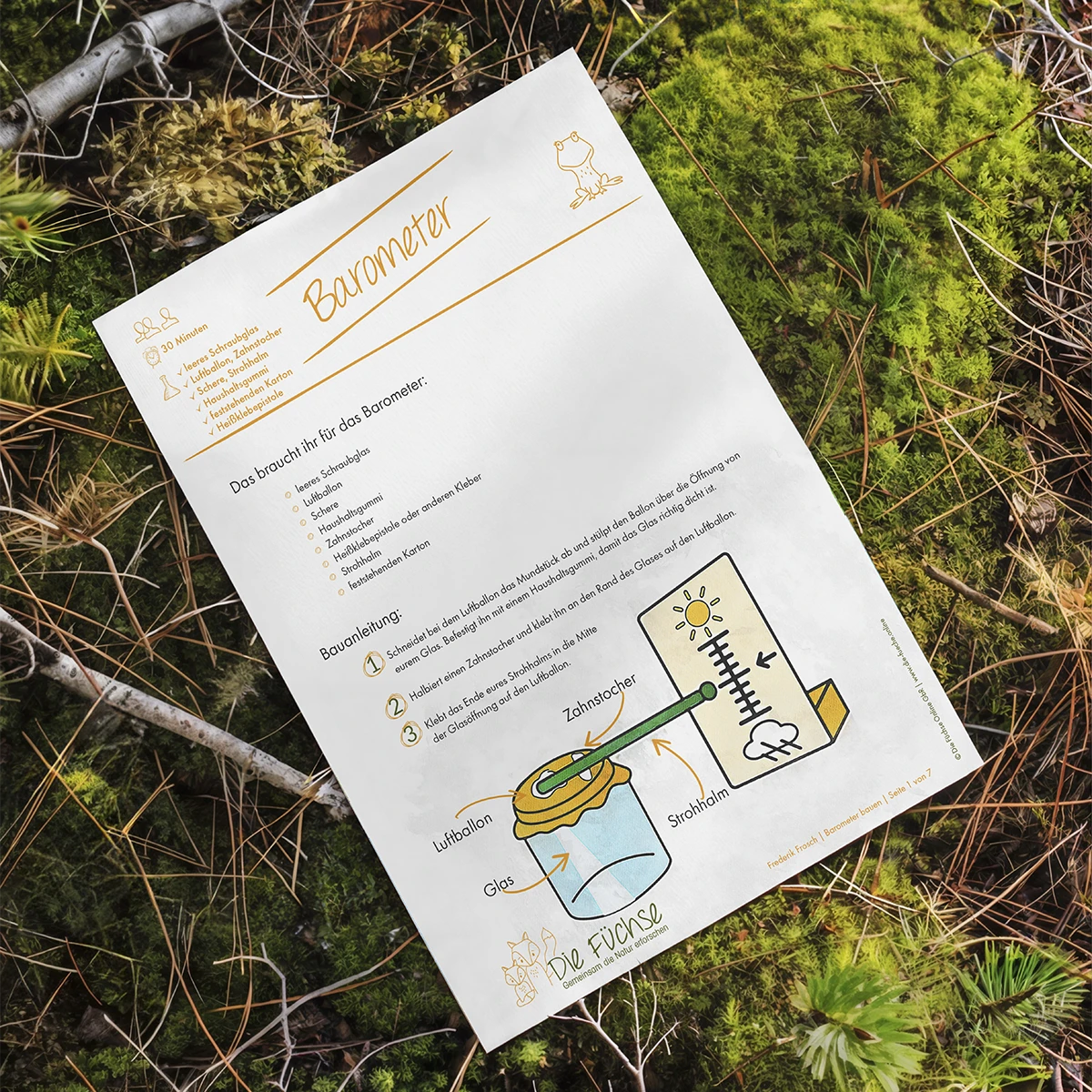 Arbeitsblatt-Seiten aus den Schulungsunterlagen