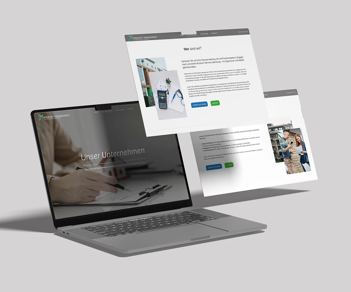 Entwicklung und Umsetzung einer Webseite mit TAILWIND für JM Property Management