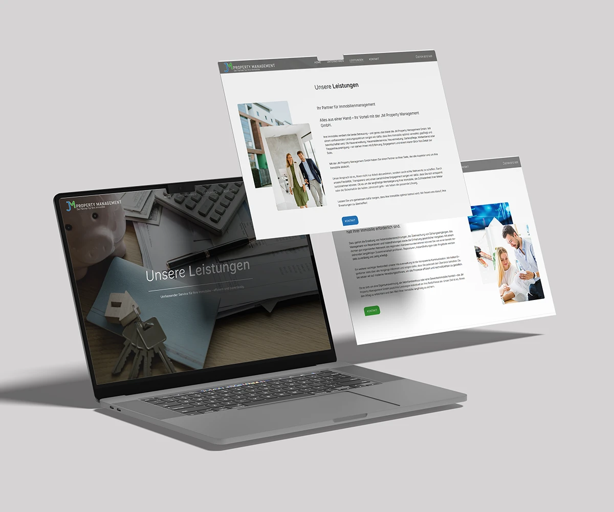 Entwicklung und Umsetzung einer Webseite mit TAILWIND für JM Property Management