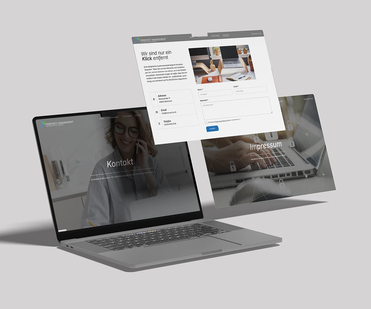 Entwicklung und Umsetzung einer Webseite mit TAILWIND für JM Property Management