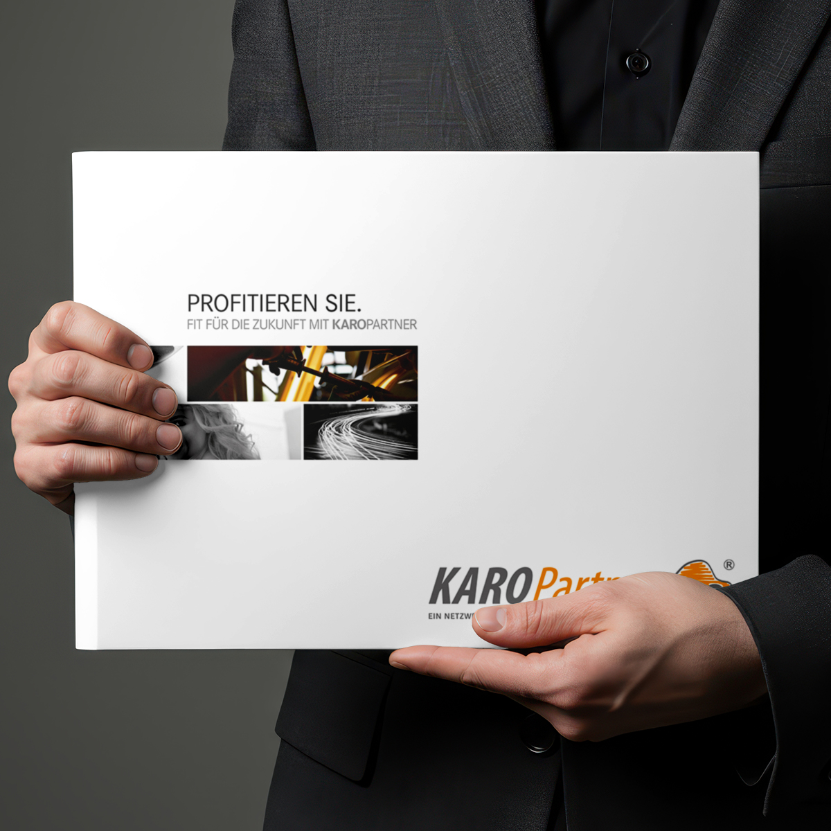 Schönes Layouts einer Nutzenbroschüre | Imagebroschüre für KaroPARTNER