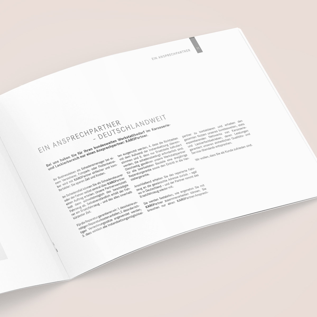 Schönes Layouts einer Nutzenbroschüre | Imagebroschüre für KaroPARTNER