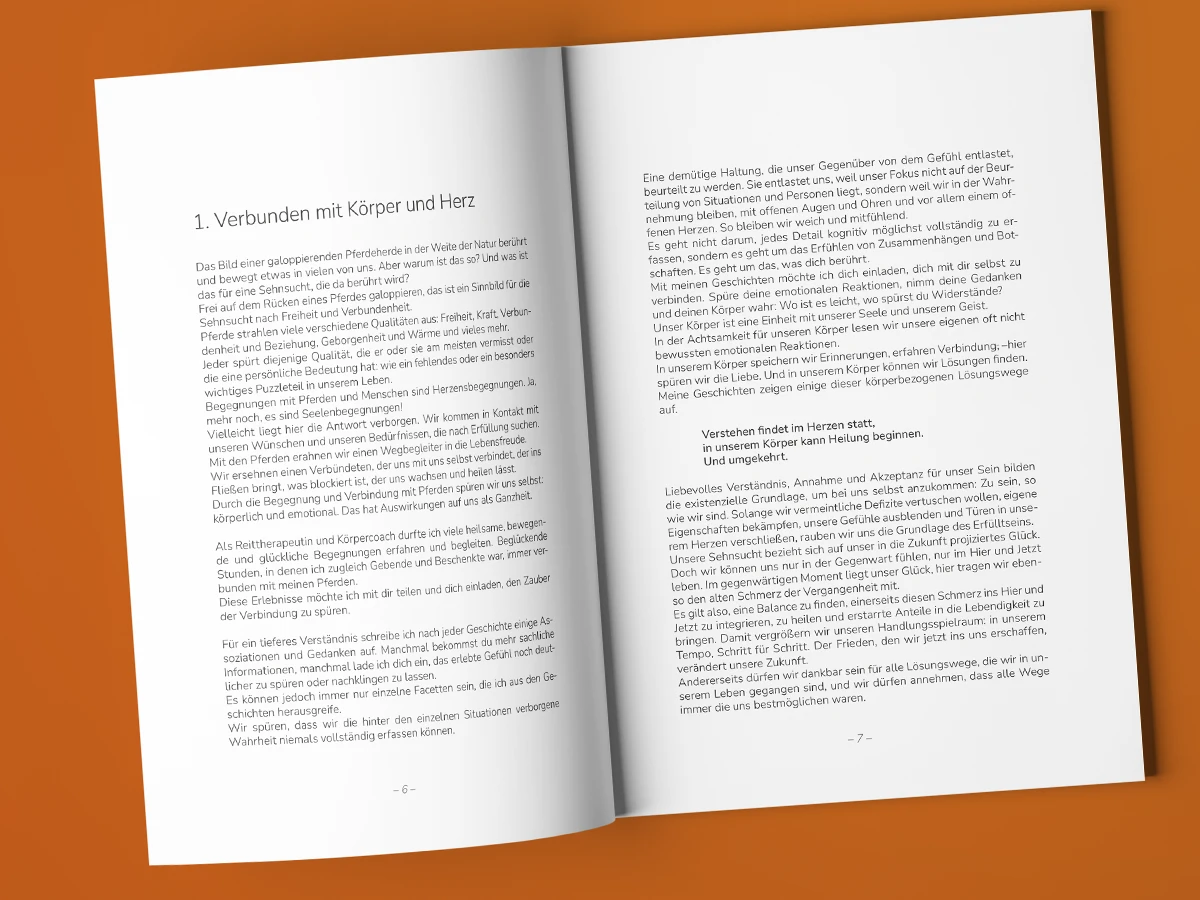 Schönes Layouts eines Tschenbuches für Petra Siegel