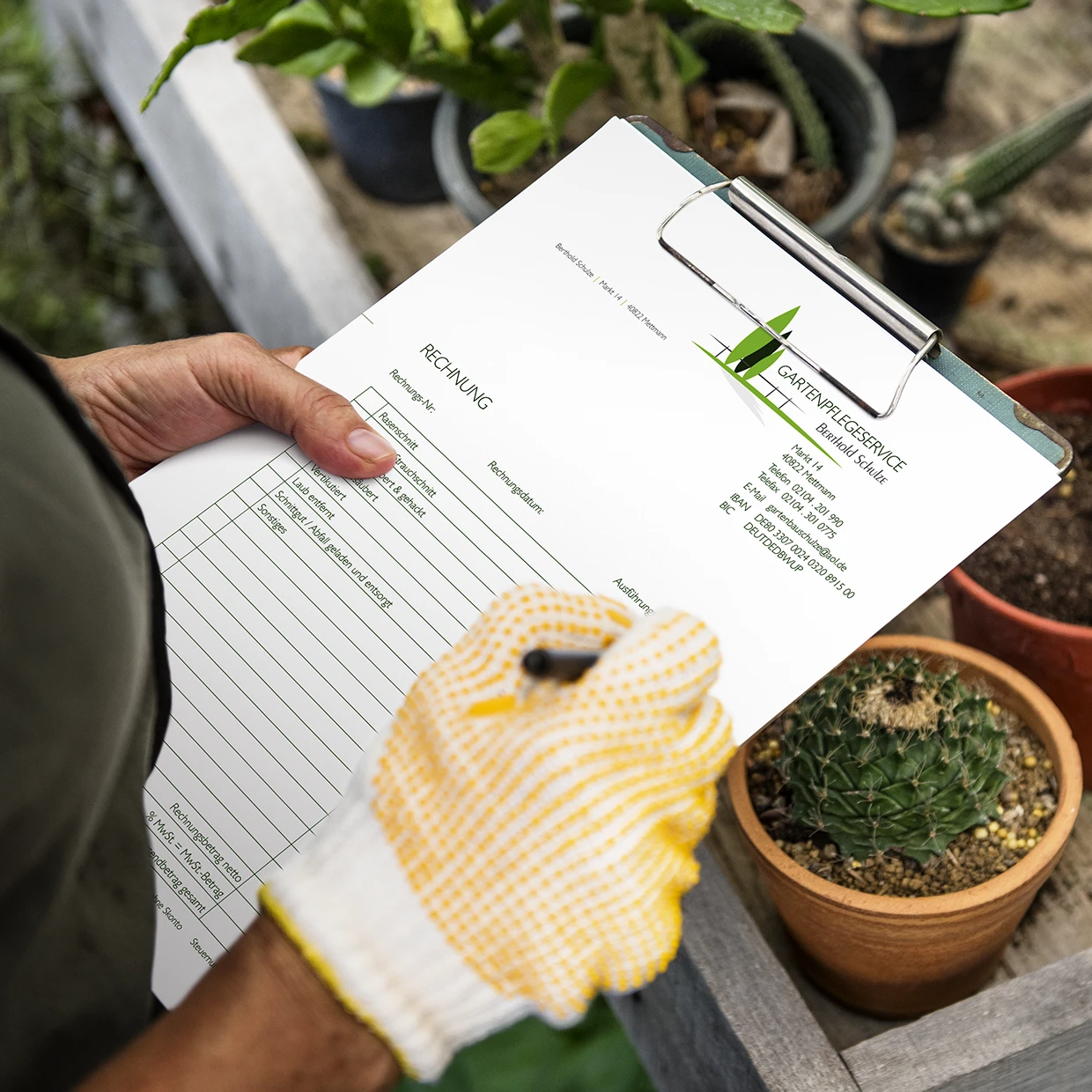 Rechnungsblock von Gartenpflegeservice Berthold Schulze