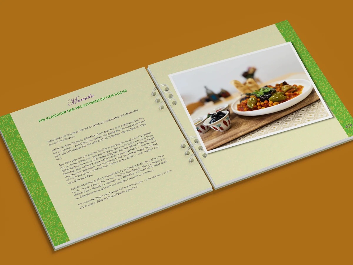 Schönes Layouts eines Kochbuches für SKFM-Mettmann