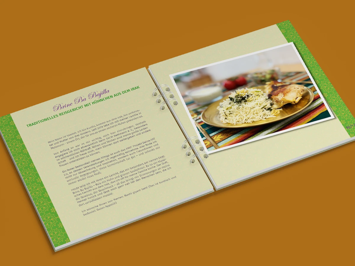 Schönes Layouts eines Kochbuches für SKFM-Mettmann