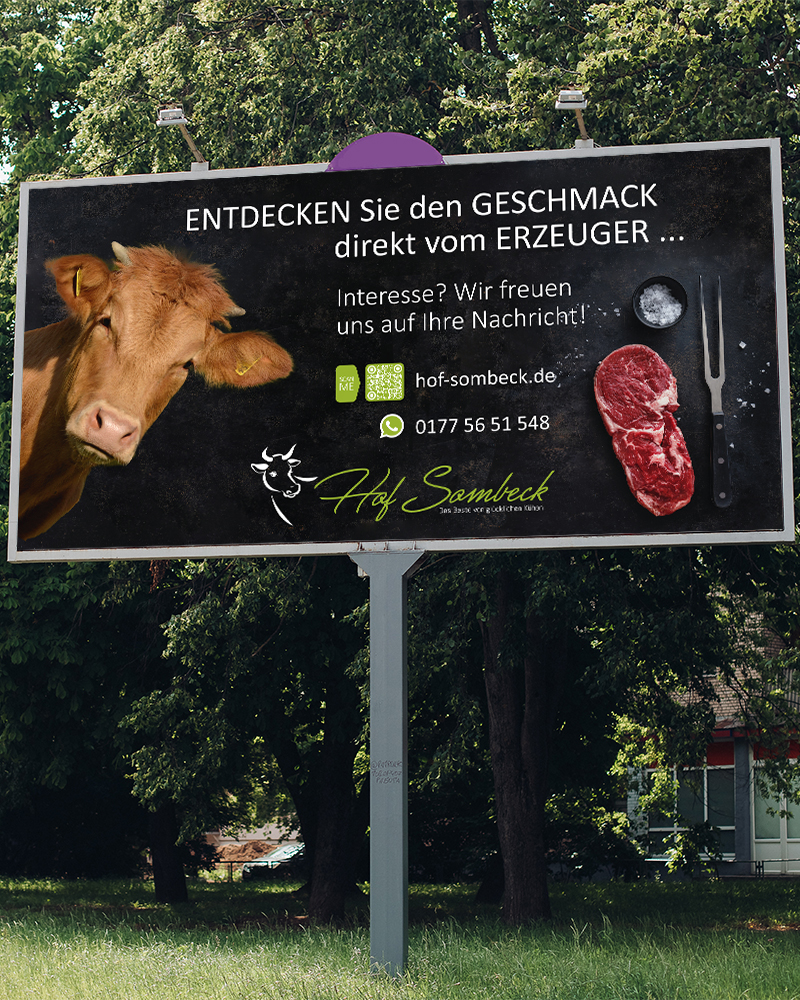 Entwicklung einer Werbeatafel für den Fleischverkauf in Velbert