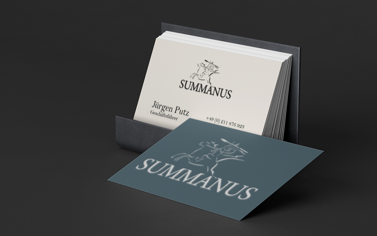 Geschäftspapiere, Visitenkarten für den Verlag Summanus