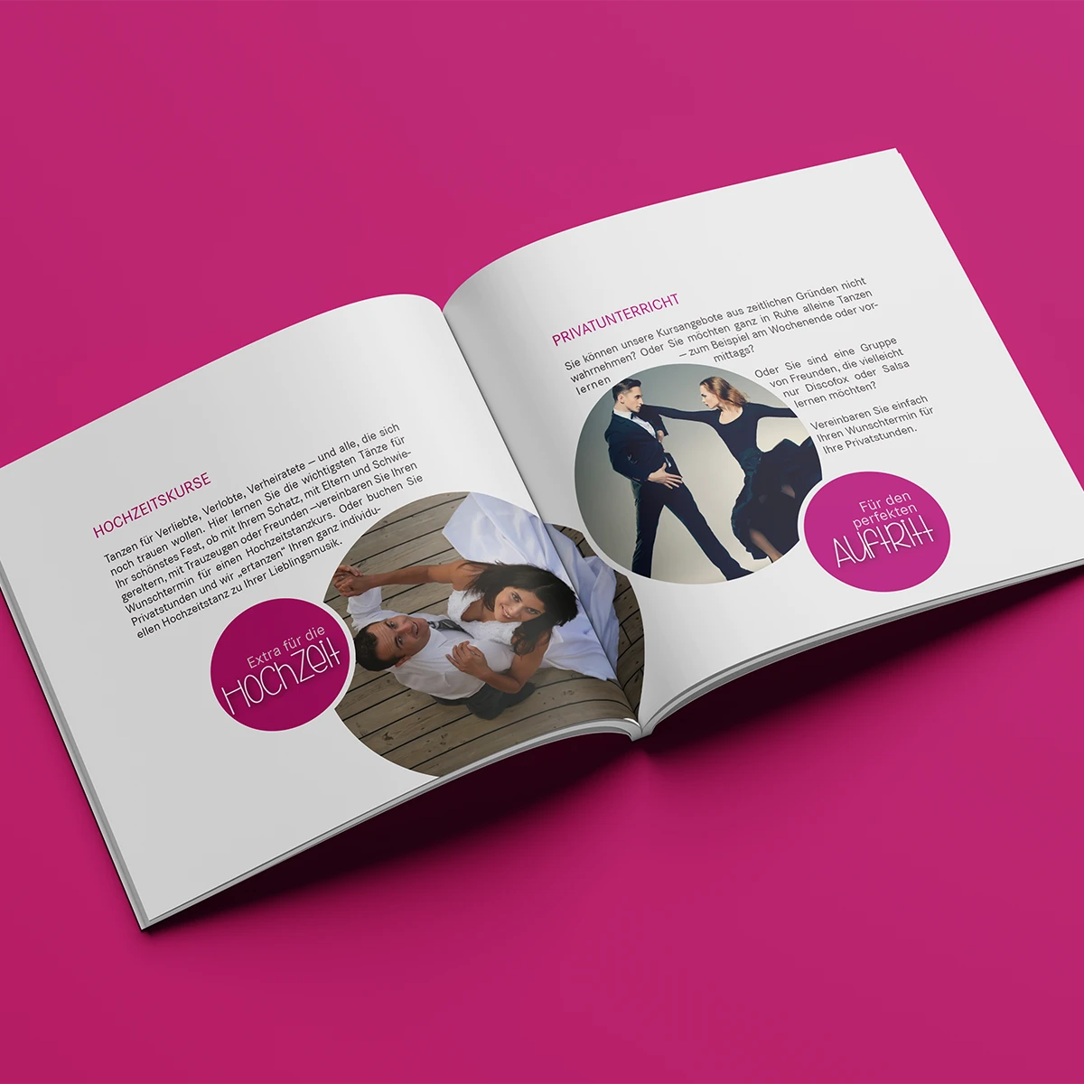 Doppelseite der Imagebroschüre vom Tanzhaus Mettmann