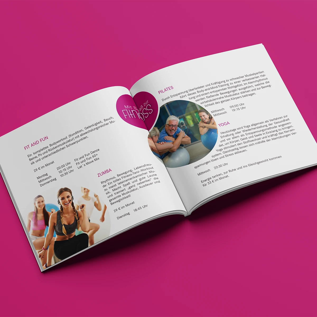 Doppelseite der Imagebroschüre vom Tanzhaus Mettmann