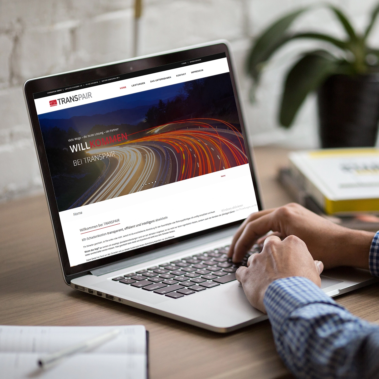 Schöne Webseiten entwickelt von Ihrer Webagentur in NRW für die transpair GmbH
