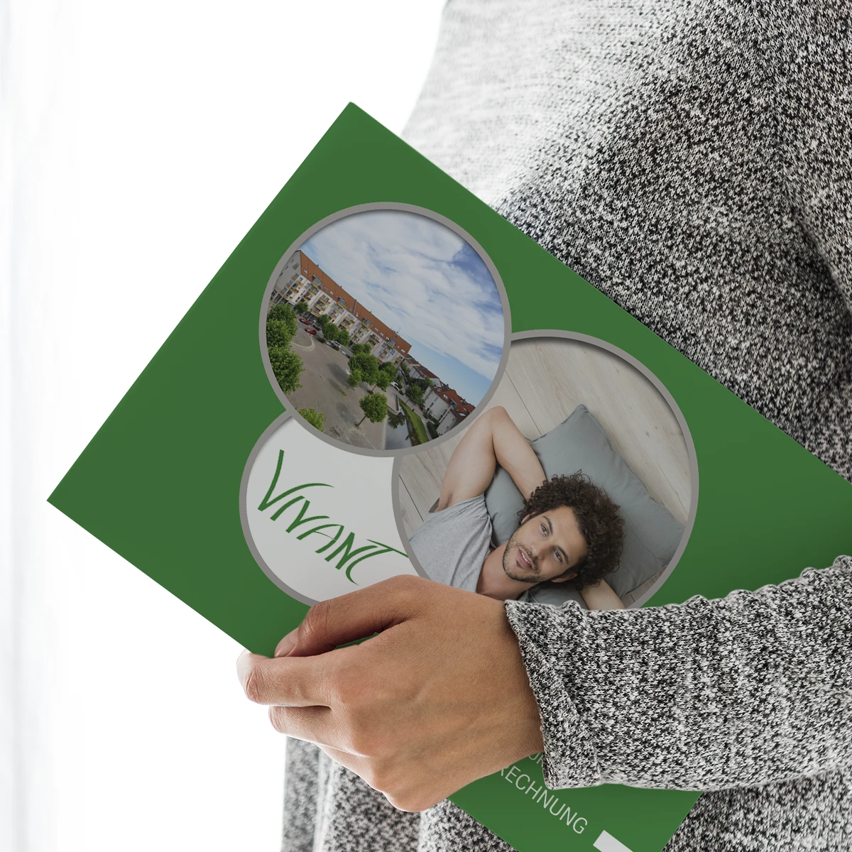 Schönes Layouts eines Handouts für die Vivant GmbH