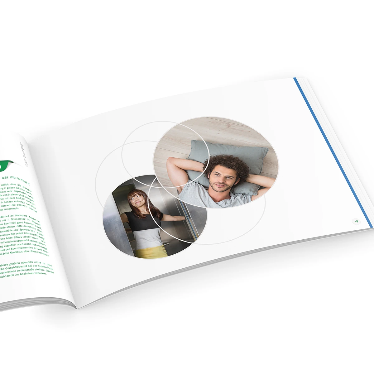 Schönes Layouts eines Handouts für die Vivant GmbH