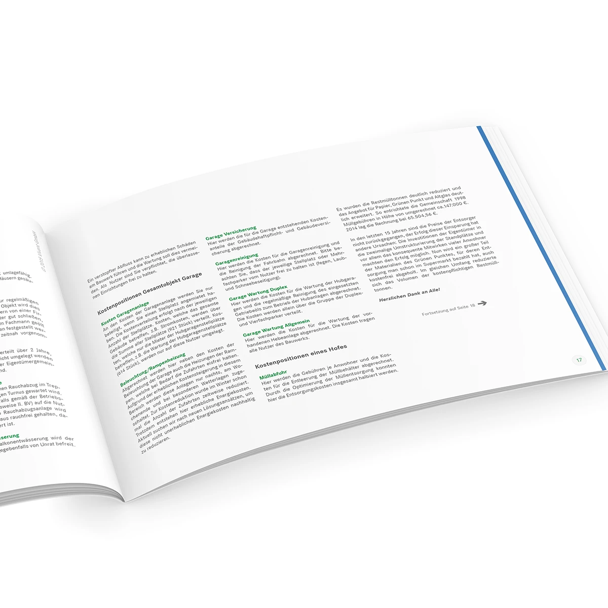 Schönes Layouts eines Handouts für die Vivant GmbH