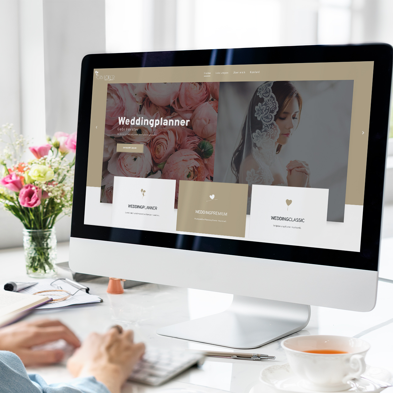 Entwicklung einer Webseite nach dem Corprate-Design der Weddingplannerin