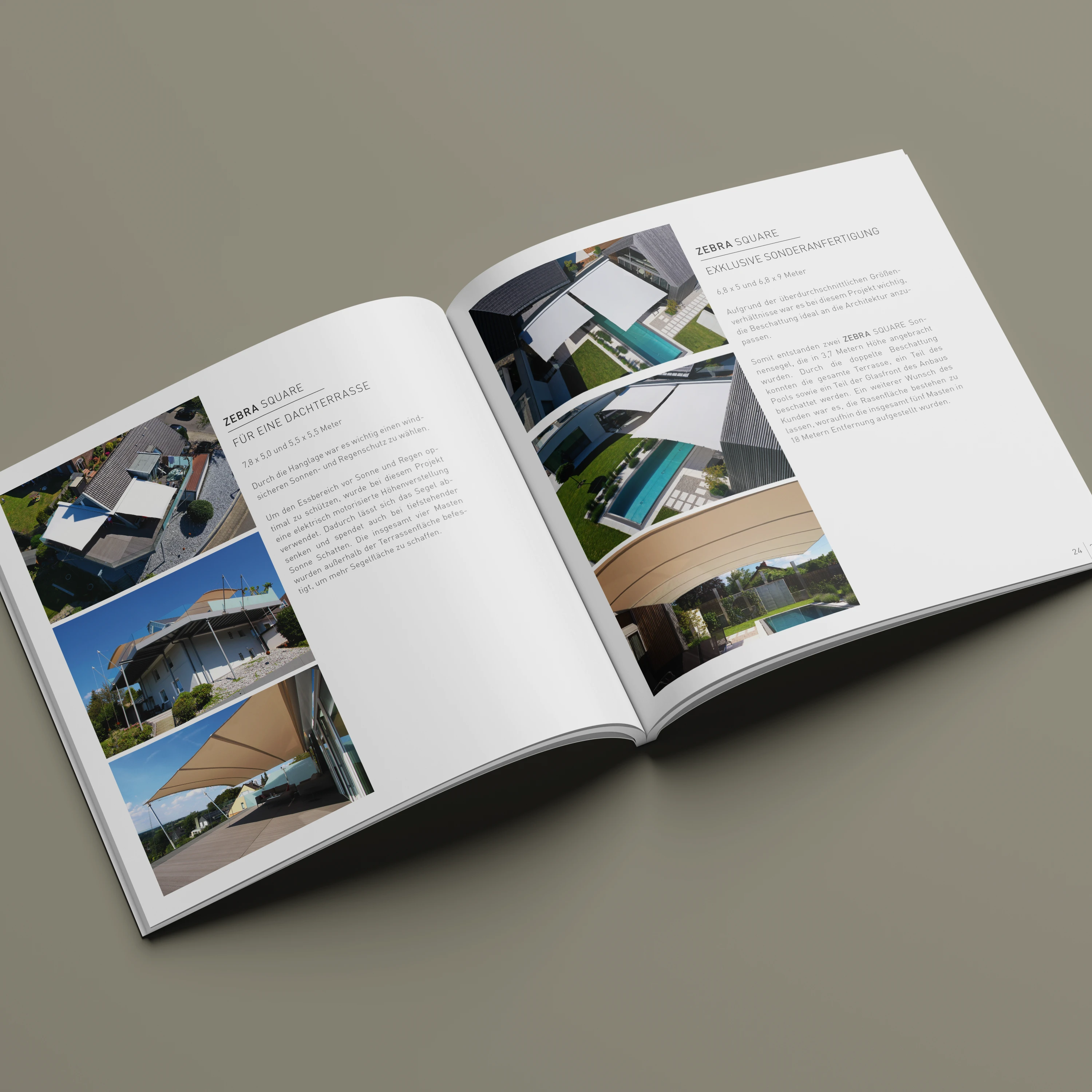 Doppelseite der Imagebroschüre von ZEBRA SAILS