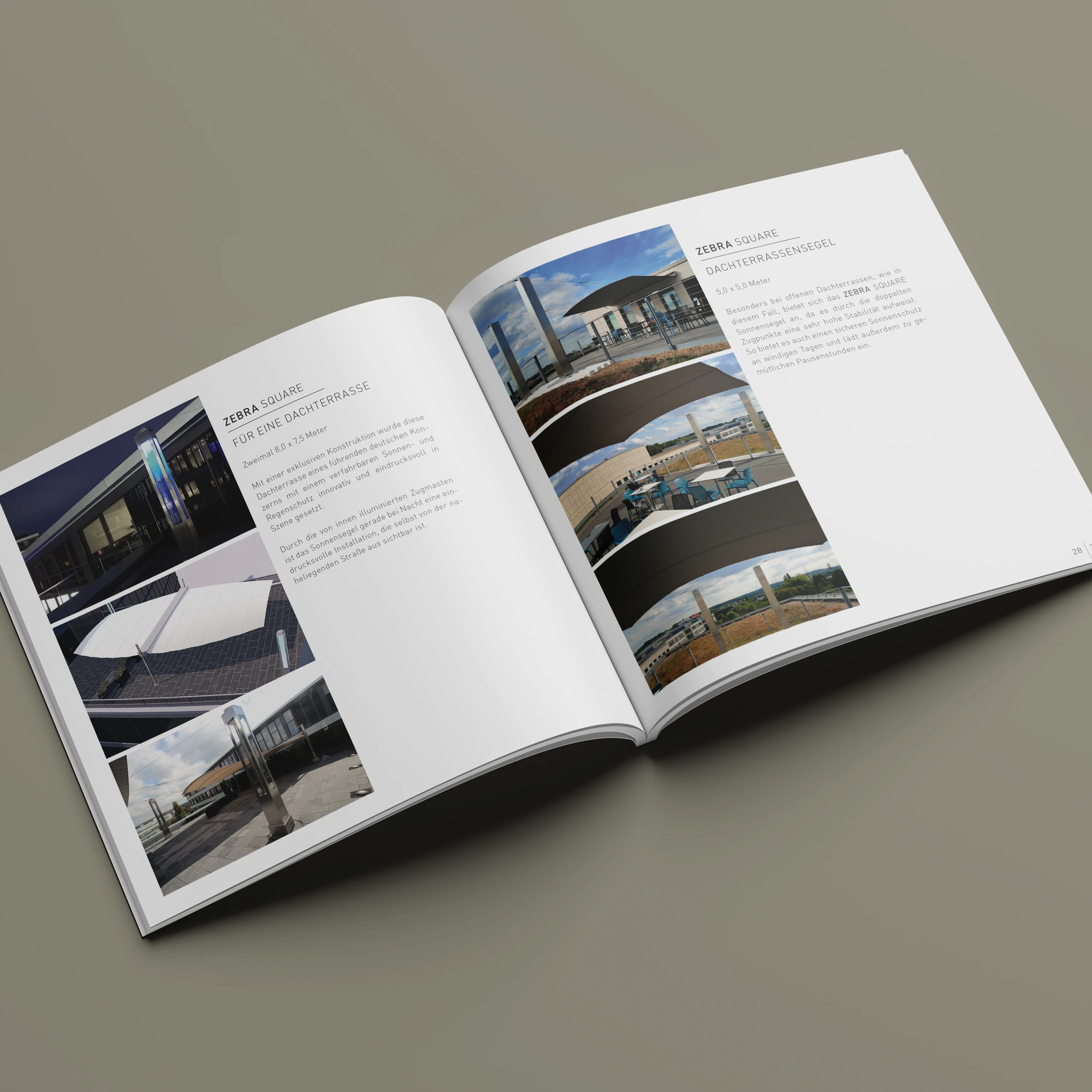 Doppelseite der Imagebroschüre von ZEBRA SAILS