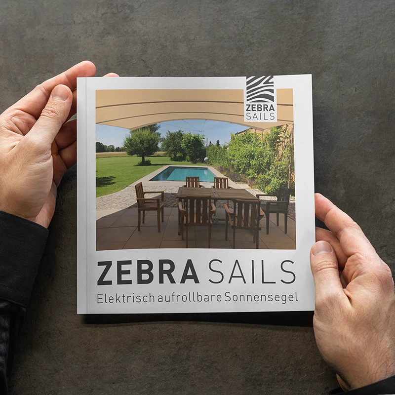 Imagebroschüre für den Sonnensegelhersteller ZEBRA SAILS